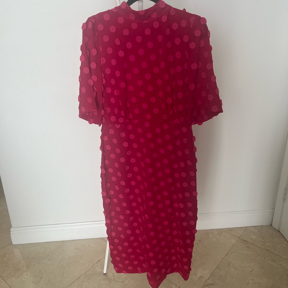 Pink BCBG polka dot dress